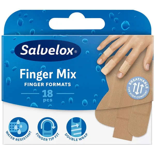 SALVELOX SALVELOX Finger Mix Pflaster 18 Stück Hautschutzverband für Finger Kosmetik