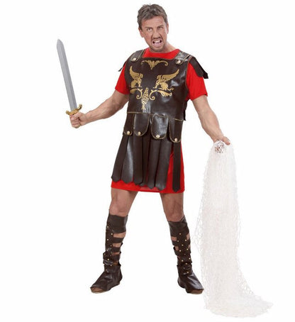 Gladiator-Kostüm mit Tunika, Rüstung und Stiefelüberziehern für Fasnacht