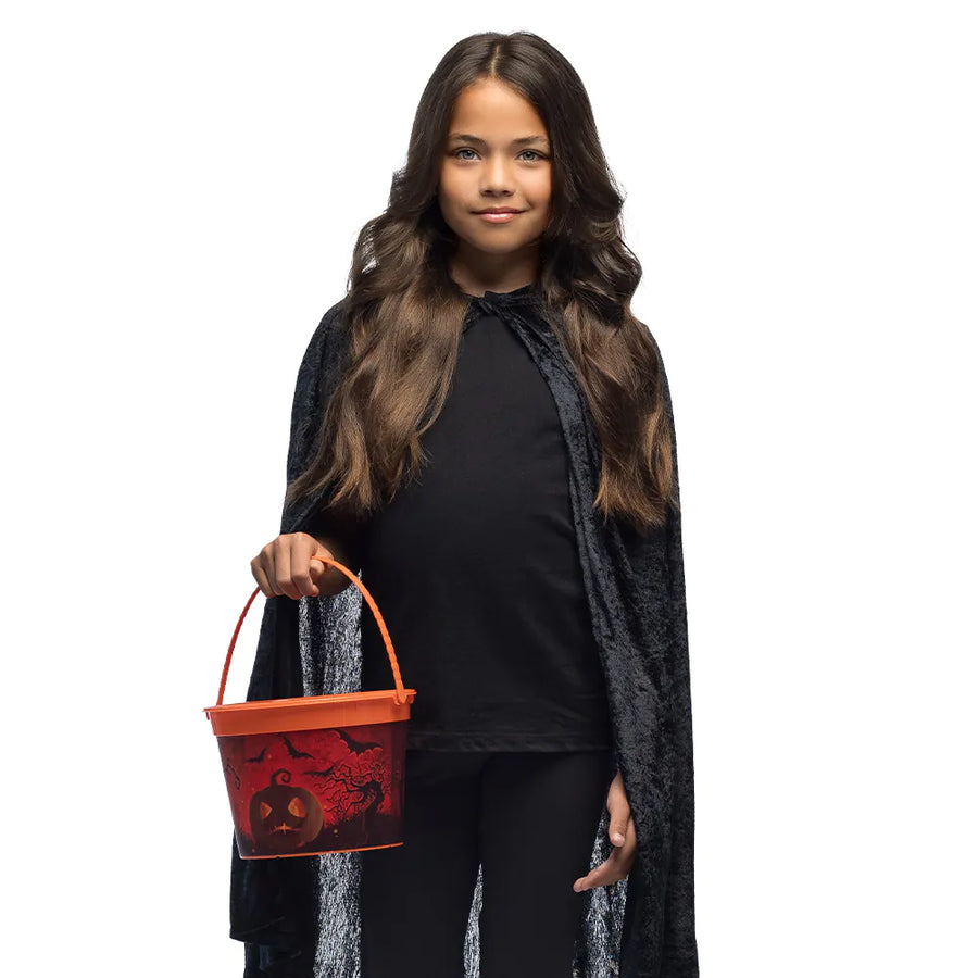 Holographischer Halloween Candy Bucket – Boland Kürbis Orange Eimer – Detailansicht