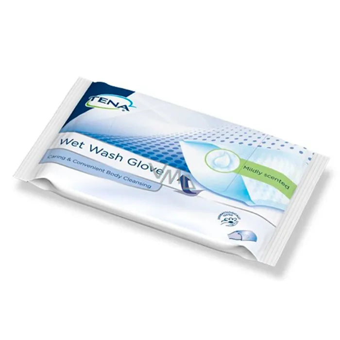 TENA TENA Wet Wash Glove Feuchthandtuch 8 Stück Reinigungshandschuh Kosmetik