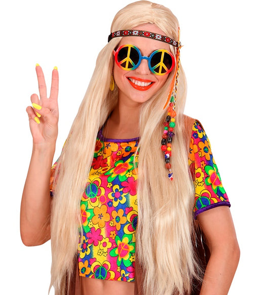 Hippie T-Shirt aus Samt in weicher Optik für Fasnacht und Mottoparty