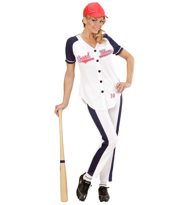 Baseball Spielerin Kostüm mit Bluse, Hose und Mütze