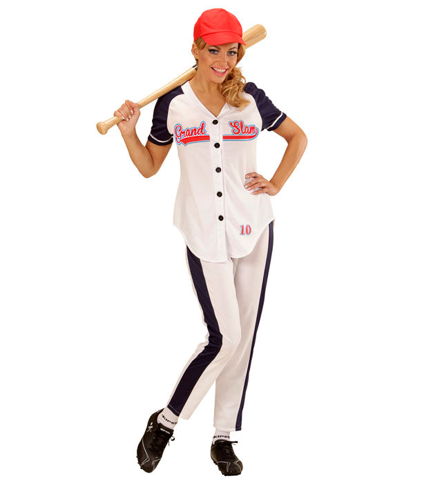 Baseball Spielerin Kostüm mit Bluse, Hose und Mütze
