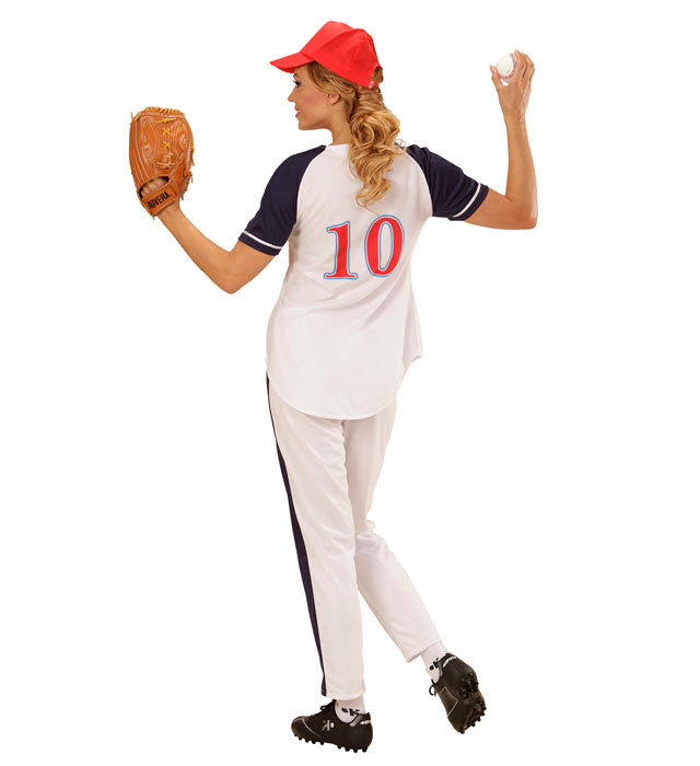Baseball Spielerin Kostüm mit Bluse, Hose und Mütze