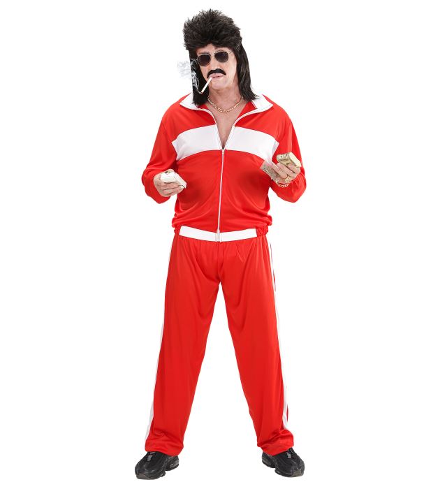 80er Jahre Trainingsanzug bunt mit Jacke und Hose für Fasnacht und Karneval