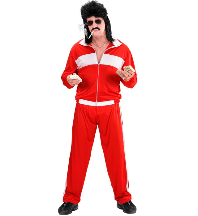 80er Jahre Trainingsanzug bunt mit Jacke und Hose für Fasnacht und Karneval