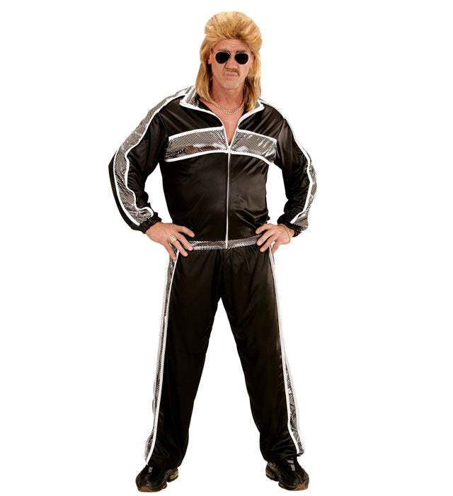 80er Jahre Trainingsanzug Oberteil und Hose im Retro Design für Fasnacht und Karneval