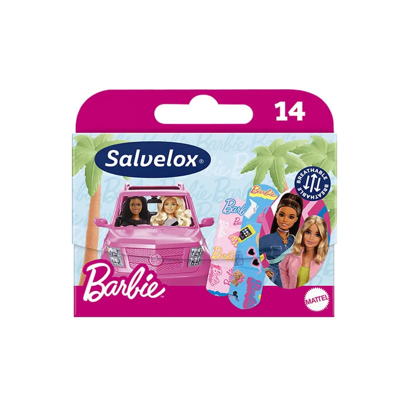 SALVELOX SALVELOX Barbie Pflaster 14 Stück Hautfreundliche Wundpflaster für Kinder Kosmetik