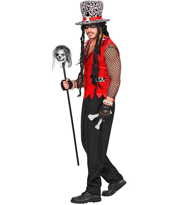 Voodoo Priester Kostüm mit Weste, Hose und Hut für Fasnacht und Karneval