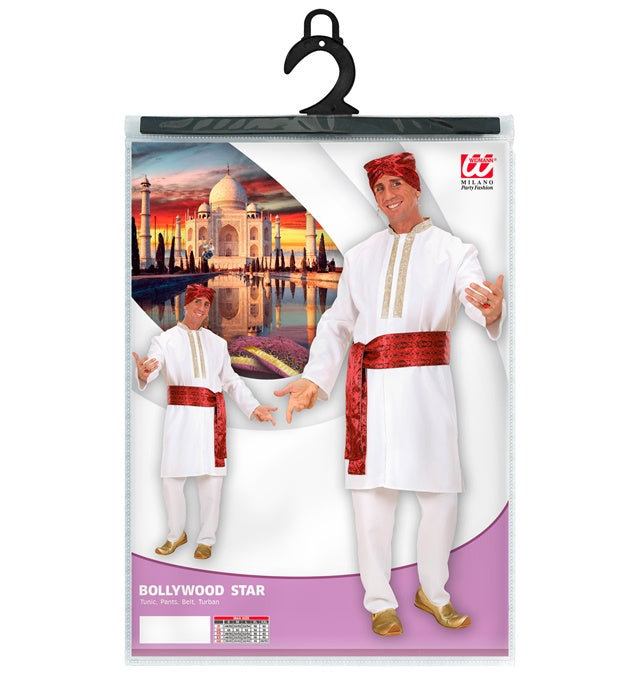 BOLLYWOOD STAR Kostüm mit Tunika, Hose, Gürtel und Turban für Fasnacht
