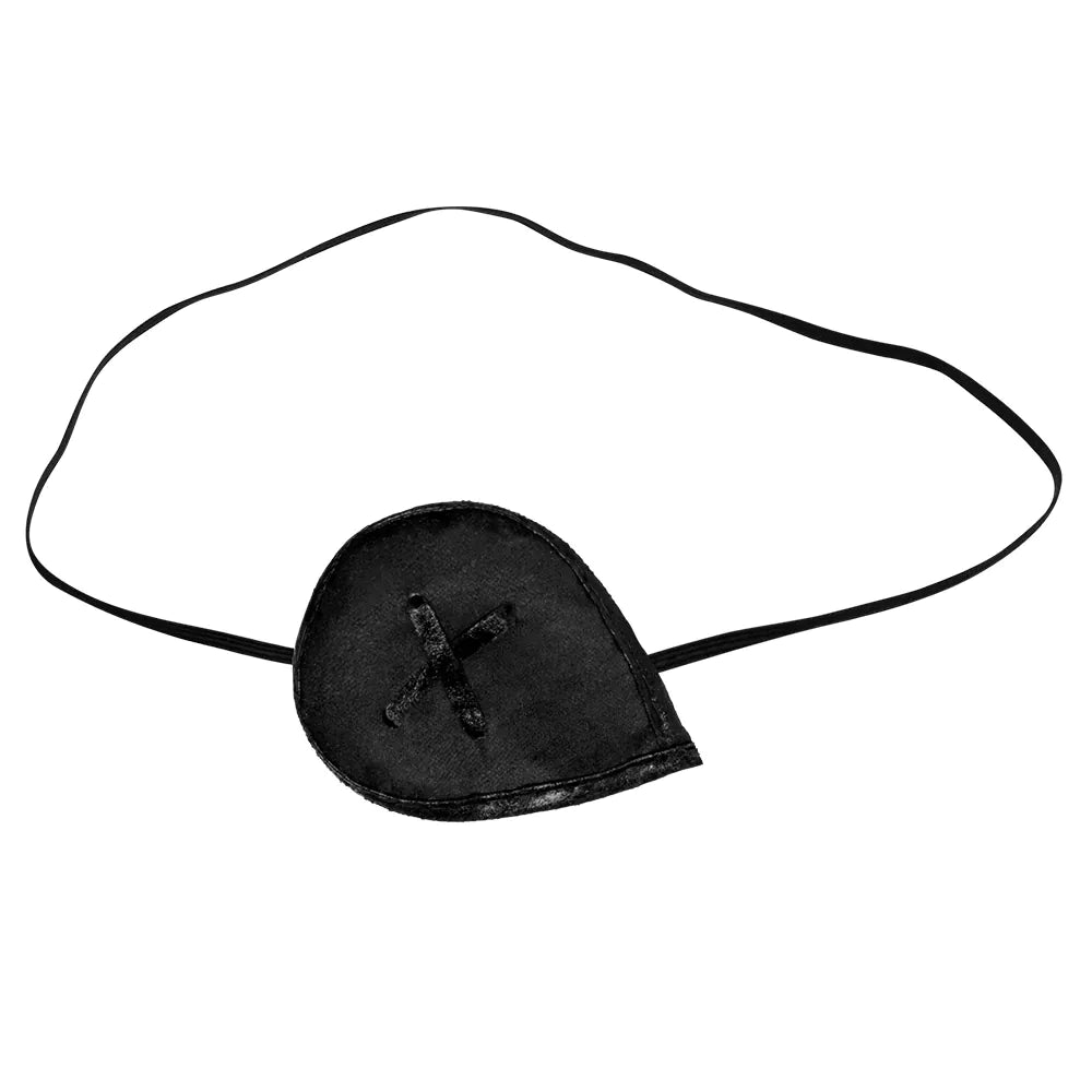 Boland Augenklappe Pirat deluxe Produktansicht schwarz Satin – Seitenansicht