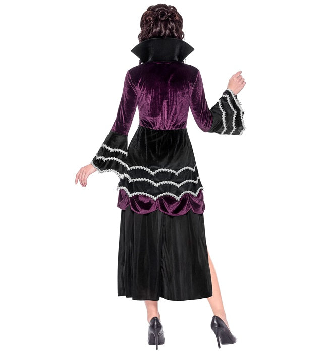 GOTH Vampirinnen Kleid in elegantem dunklen Design für Fasnacht