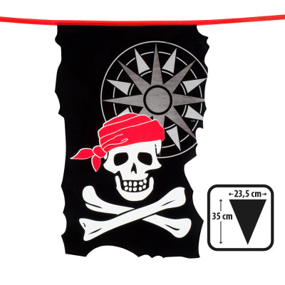 Boland Partydekoration Piraten-Totenkopf-Girlande 10 m aus Polyester