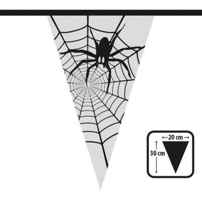 Boland Halloween-Wimpelkette Gruselkabinett Spinnen Wimpelkette 6m Grau Halloween Dekoration