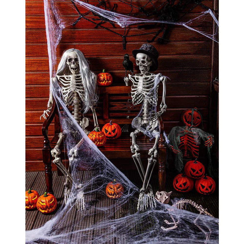 Boland Spinngewebe elastisch 150 cm mit Spinne Halloween Dekoration – Detailansicht
