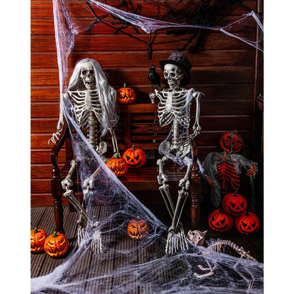 Boland Spinngewebe elastisch 150 cm mit Spinne Halloween Dekoration – Detailansicht