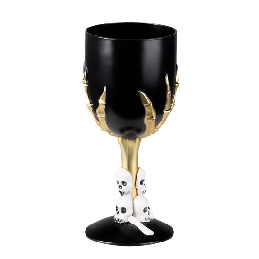 Plastik Wein Kelch Skull Schwarz 25 cl, 17,5cm