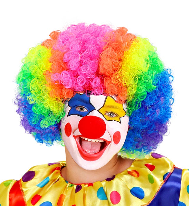 Bunte Clown-Perücke für Fasnacht und Karneval