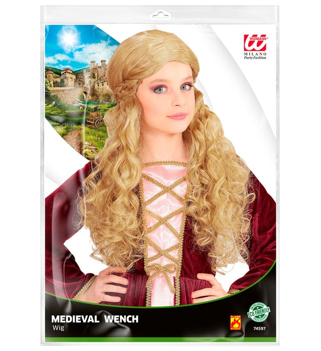 Blonde Mittelalter Magd Perücke für Fasnacht und Karneval