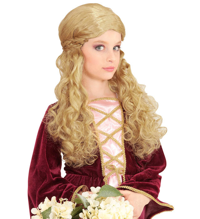 Blonde Mittelalter Magd Perücke für Fasnacht und Karneval