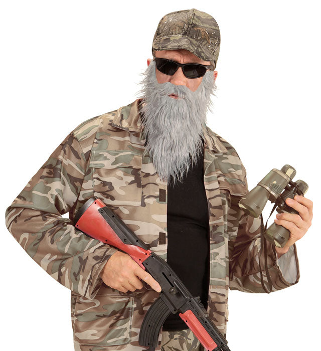 Hunter-Kappe mit Bart als Fasnacht-Accessoire
