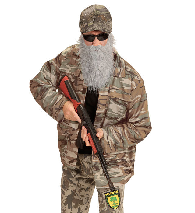 Hunter-Kappe mit Bart als Fasnacht-Accessoire