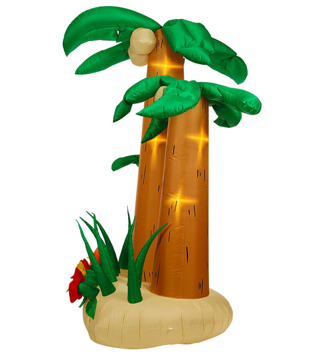 Drei leuchtende aufblasbare Palmen mit integriertem Gebläse, 240 cm hoch