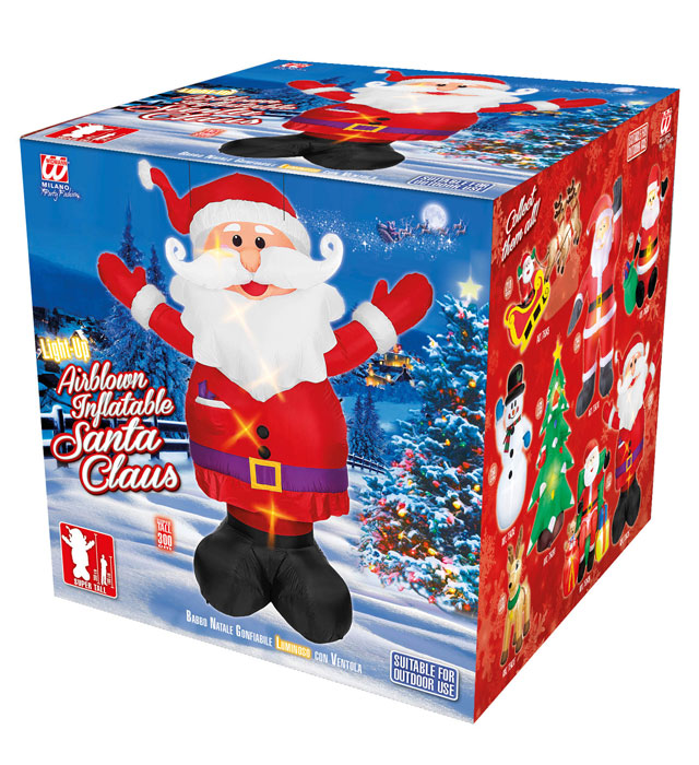Aufblasbarer leuchtender Santa Claus 300 cm Weihnachtsdekoration mit Gebläse im Garten
