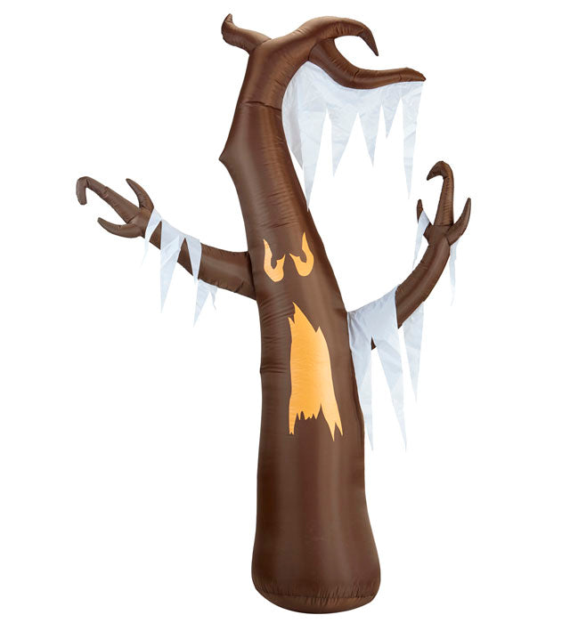 Aufblasbarer leuchtender Spukbaum 244 cm mit integriertem Gebläse in Halloween-Dekoration