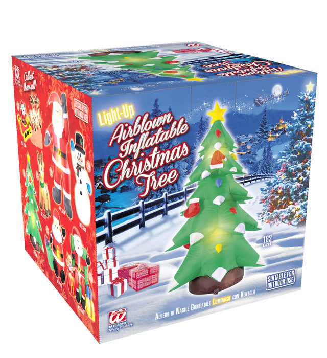 Aufblasbarer leuchtender Weihnachtsbaum 183 cm mit integriertem Gebläse und LED-Beleuchtung