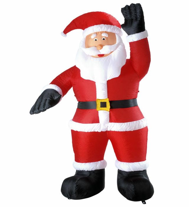 Aufblasbarer leuchtender Weihnachtsmann 244 cm als Weihnachtsdekoration