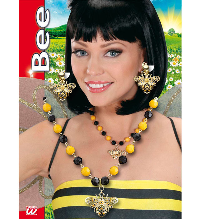 Schmuckset mit Bienen-Motiv bestehend aus Kette und Ohrringen