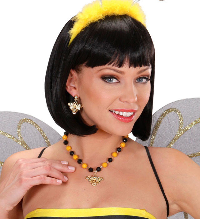 Schmuckset mit Bienen-Motiv bestehend aus Kette und Ohrringen