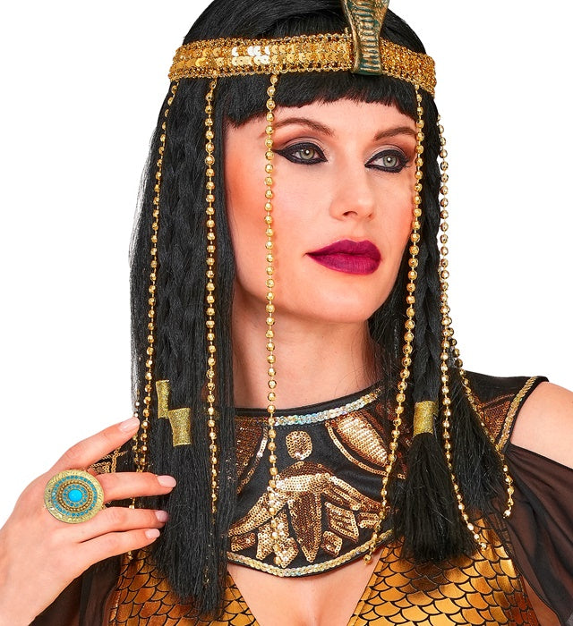 Eleganter Cleopatra-Ring mit ägyptischem Design für Fasnacht und Mottoparty