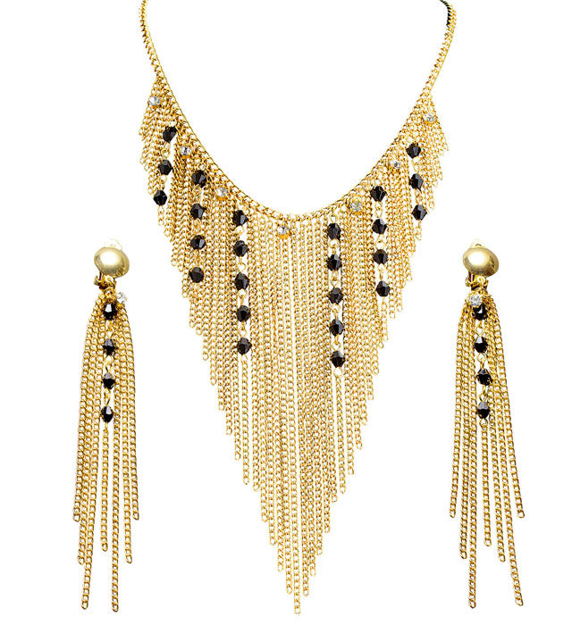Schmuck-Set mit Kette und Ohrringen im Nofretete-Design für Fasnacht