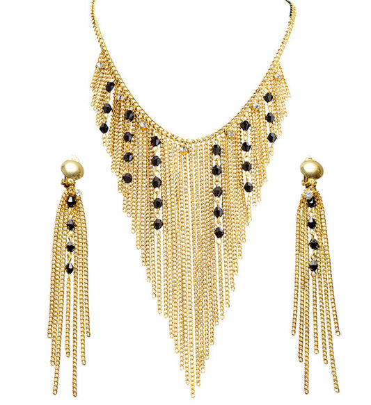 Schmuck-Set mit Kette und Ohrringen im Nofretete-Design für Fasnacht