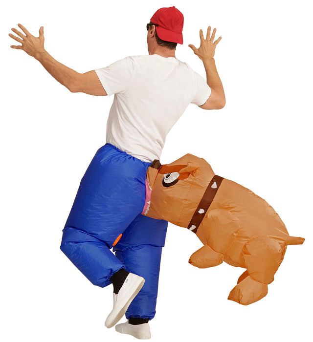 Aufblasbares Hundekostüm mit integriertem Gebläse für Fasnacht und Karneval