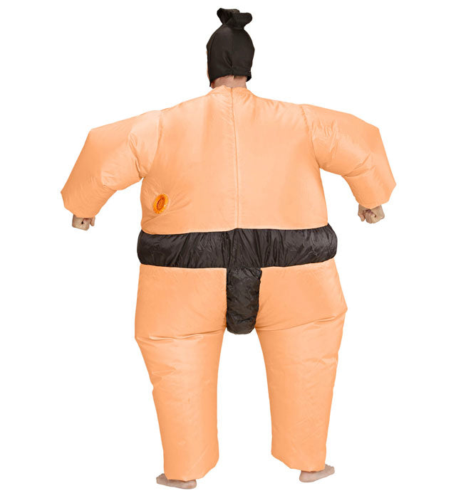 Aufblasbares Sumo-Ringer Kostüm mit Gebläse und Kopfbedeckung für Fasnacht