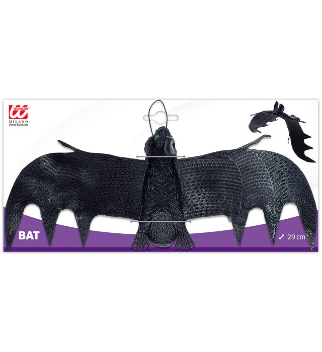 Detailreiche Fledermaus-Dekoration mit 29 cm Spannweite für Fasnacht und Halloween