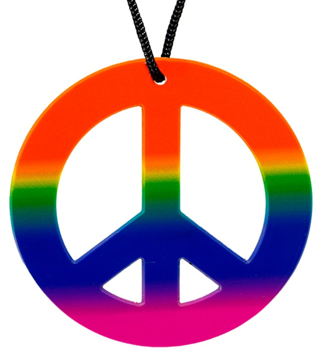 Bunte Regenbogen Hippiekette mit farbenfrohen Perlen als Fasnachts-Accessoire