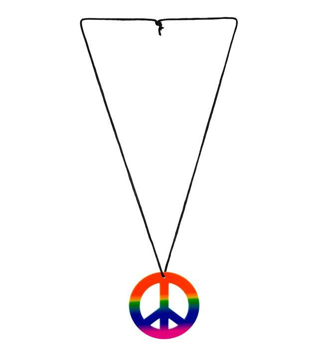 Bunte Regenbogen Hippiekette mit farbenfrohen Perlen als Fasnachts-Accessoire