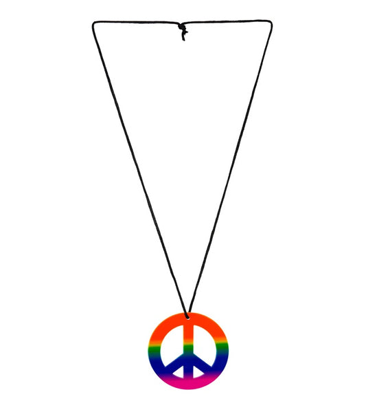 Bunte Regenbogen Hippiekette mit farbenfrohen Perlen als Fasnachts-Accessoire