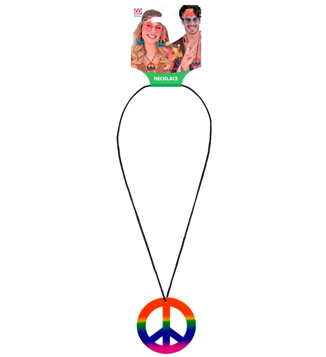 Bunte Regenbogen Hippiekette mit farbenfrohen Perlen als Fasnachts-Accessoire