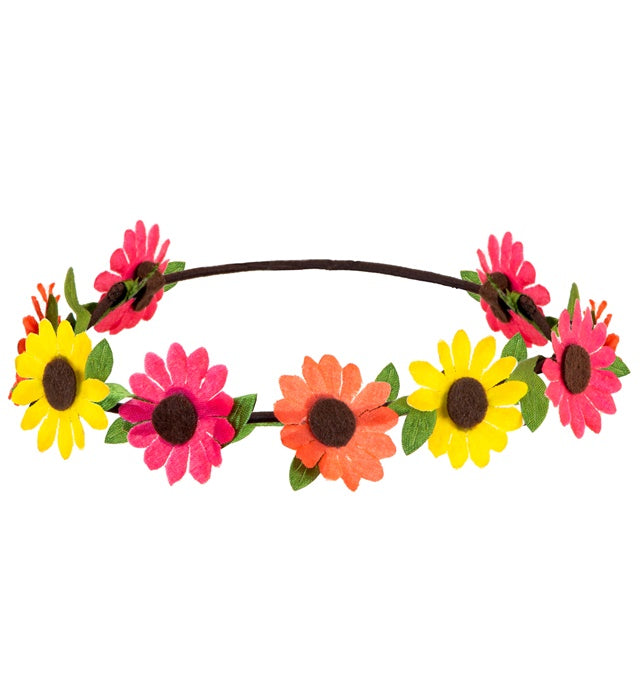 Haarband mit bunten Blumen in verschiedenen Farben für Fasnacht und Karneval