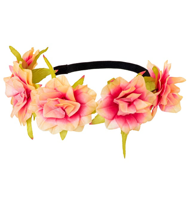 Haarband mit rosa Blumen als Fasnachts-Accessoire