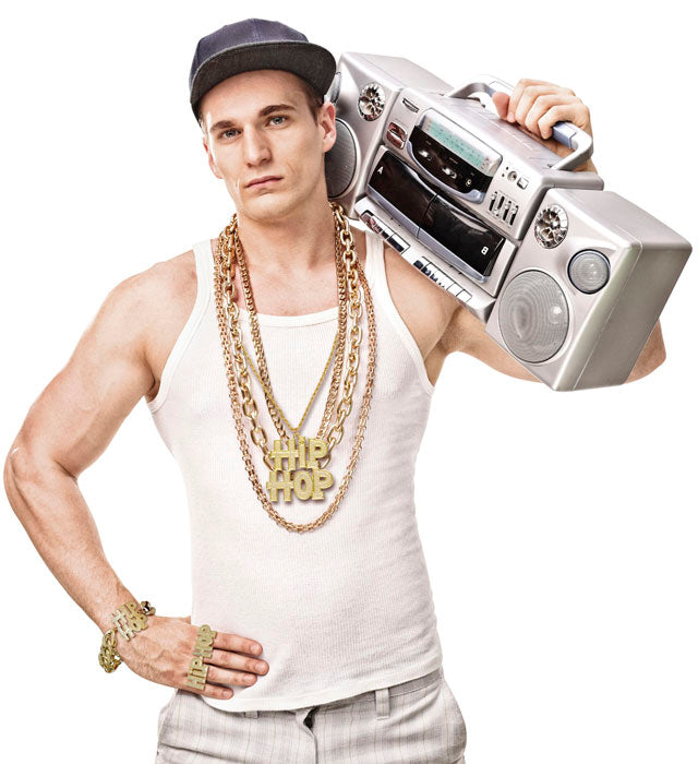 Goldener Hip Hop Ring als Fasnacht Kostümaccessoire