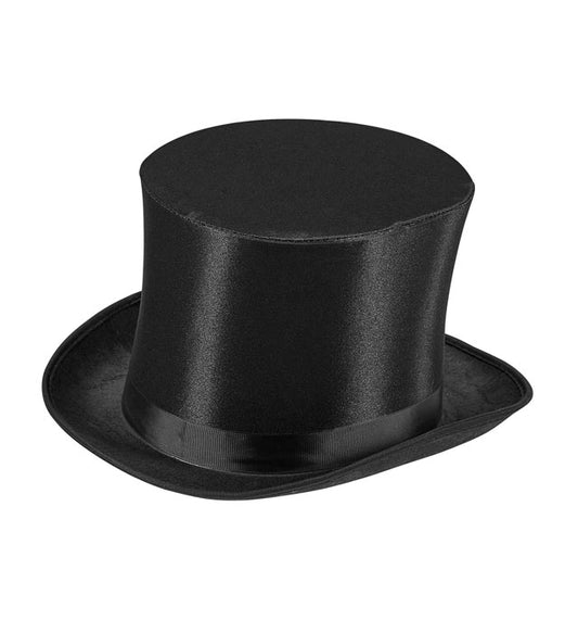 "AUTHENTISCHER ZYLINDER AUS SATIN" 15 cm Schwarz