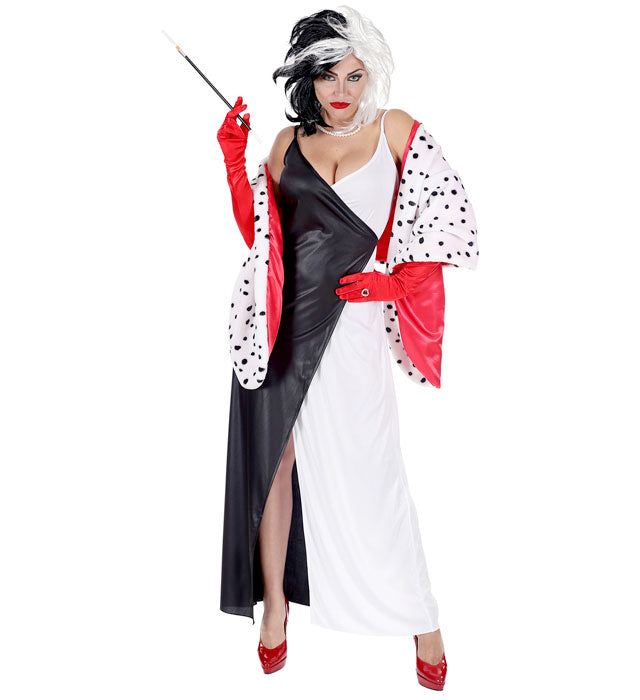 Dämonisches schwarzes Kleid mit Umhang für Fasnacht und Kostümparty