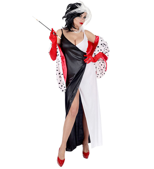 Dämonisches schwarzes Kleid mit Umhang für Fasnacht und Kostümparty
