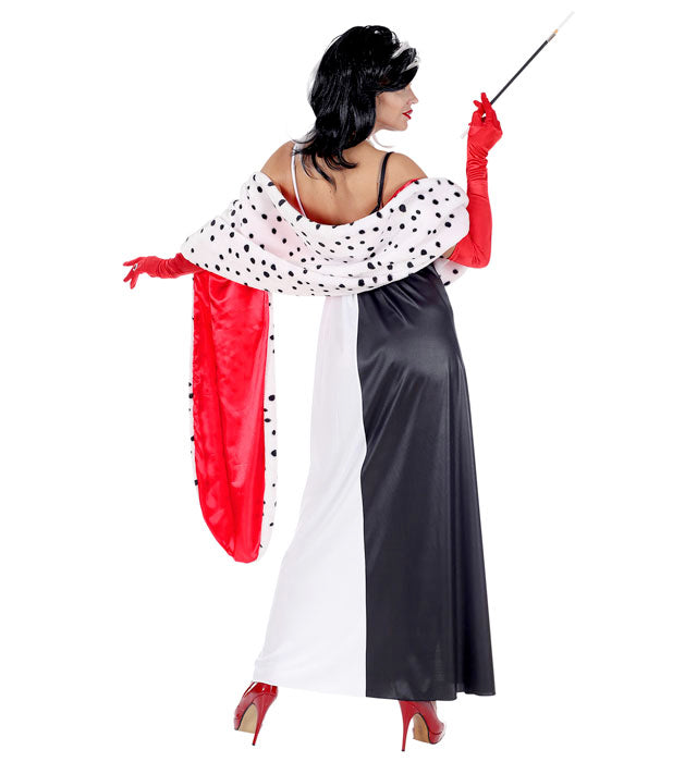 Dämonisches schwarzes Kleid mit Umhang für Fasnacht und Kostümparty
